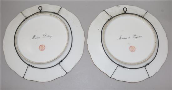 A pair of 19th century French Sevres porcelain plates, 9.25in.